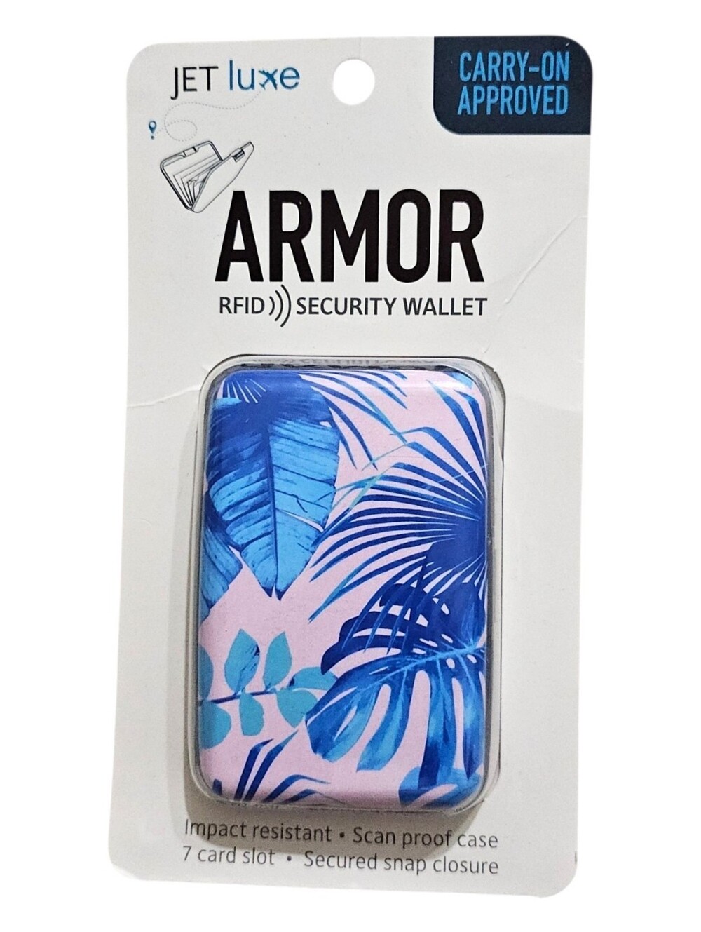 Jet Luxe Armor RFID Security Wallet Tropical plants monstera